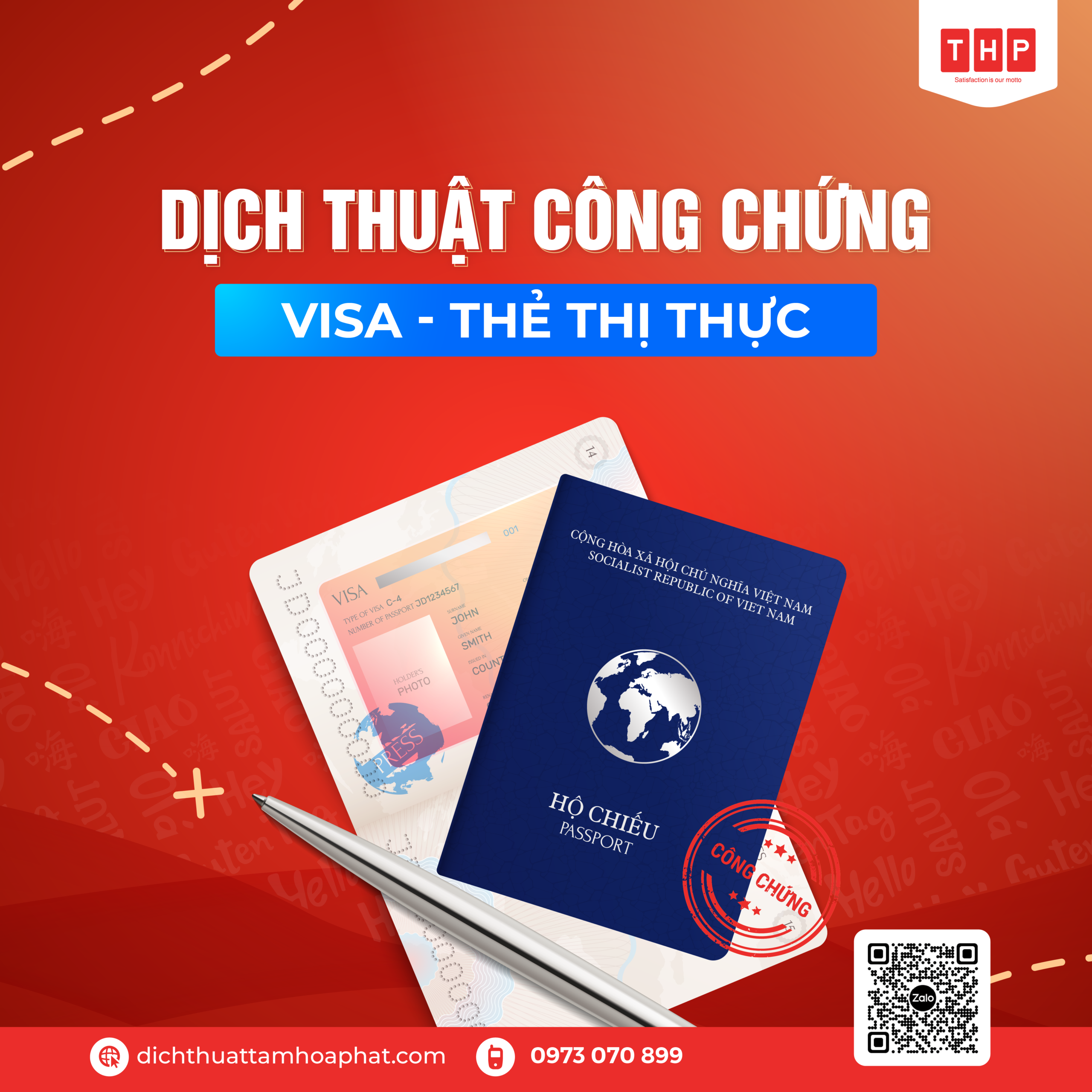 Dịch thuật – công chứng Hộ chiếu/Visa Anh, Đức, Trung, Nhật,…
