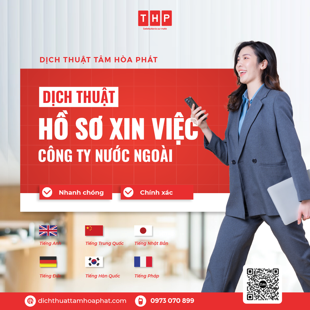 Dịch thuật Hồ sơ xin việc apply thành công tập đoàn đa quốc gia